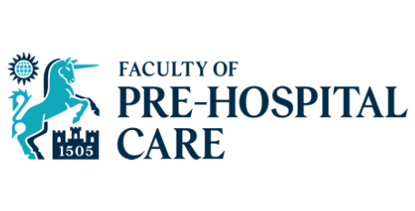 Faculty of Pre-Hospital Care logo featuring a turquoise unicorn, a castle with "1505," and text on a white background.